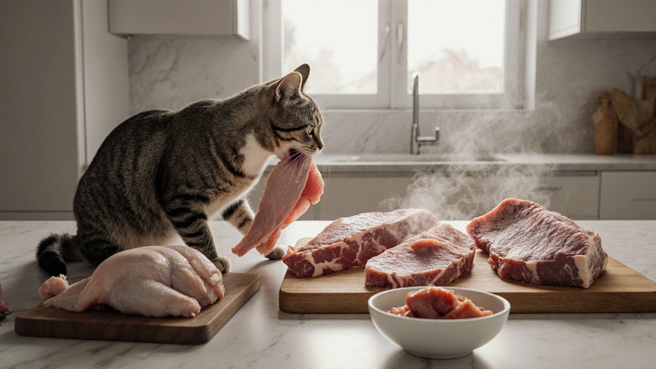 Какая сырая пища полезна для кошек: безопасные продукты и как их давать