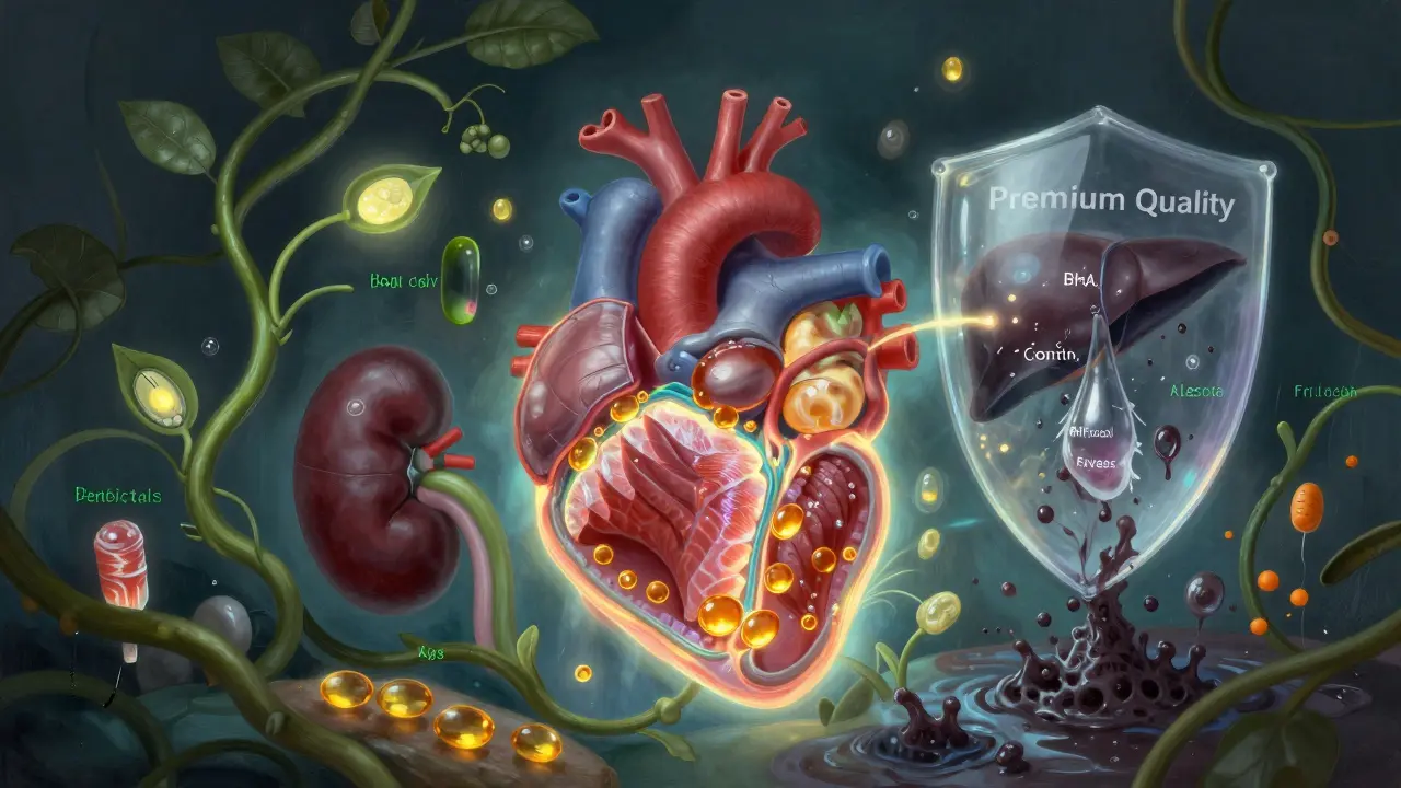 Схематичное изображение внутренних органов кошки, питающейся премиум-кормом с полезными веществами