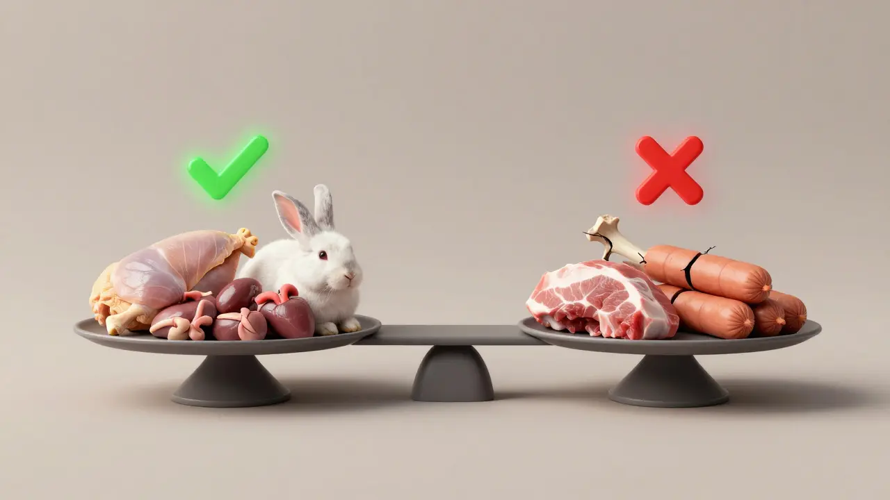 Баланс полезного и вредного мяса для кошки: зелёные проверки и красные запреты.