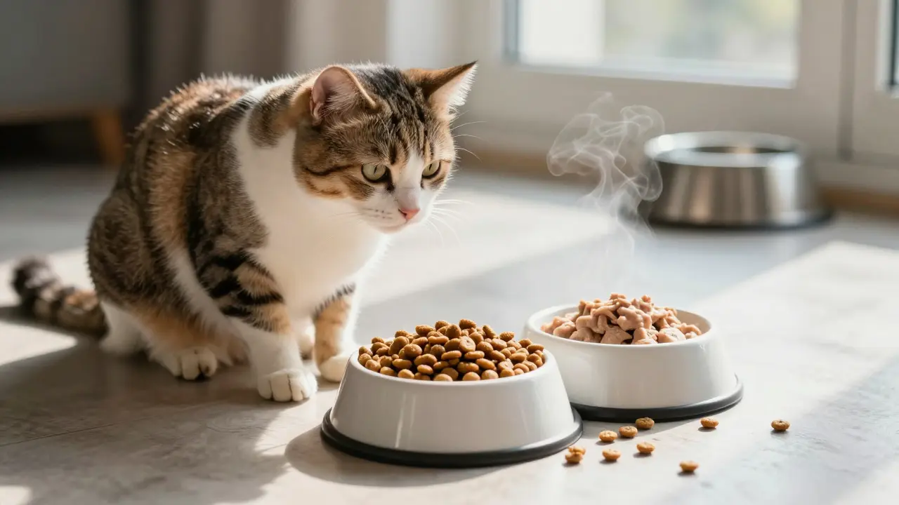 Почему нельзя кормить кошку сухим и влажным кормом одновременно